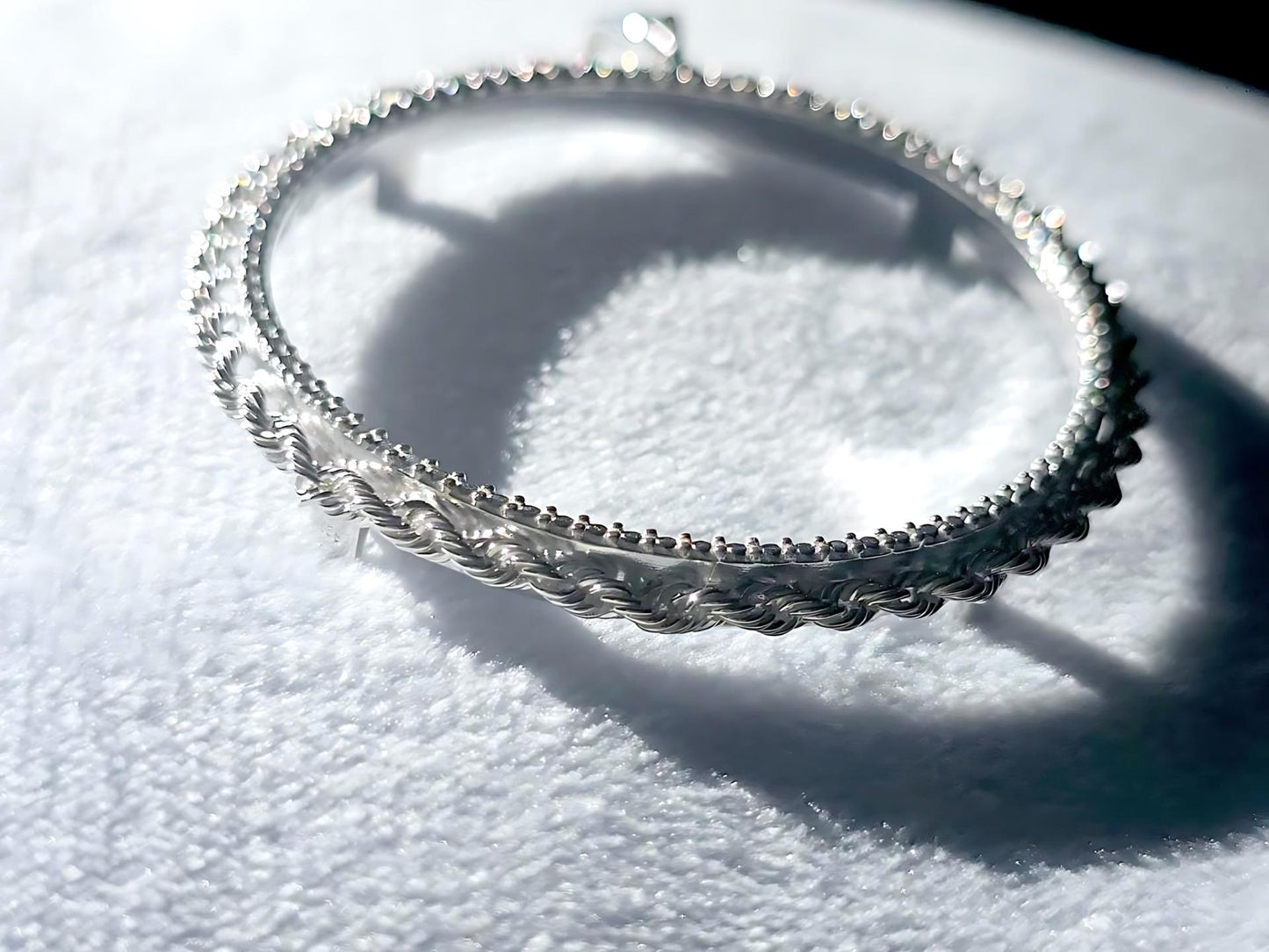 925 Sterling Silver Prong Back Illusion Rope Bezel for 39mm Coins Mexican Cien Pesos