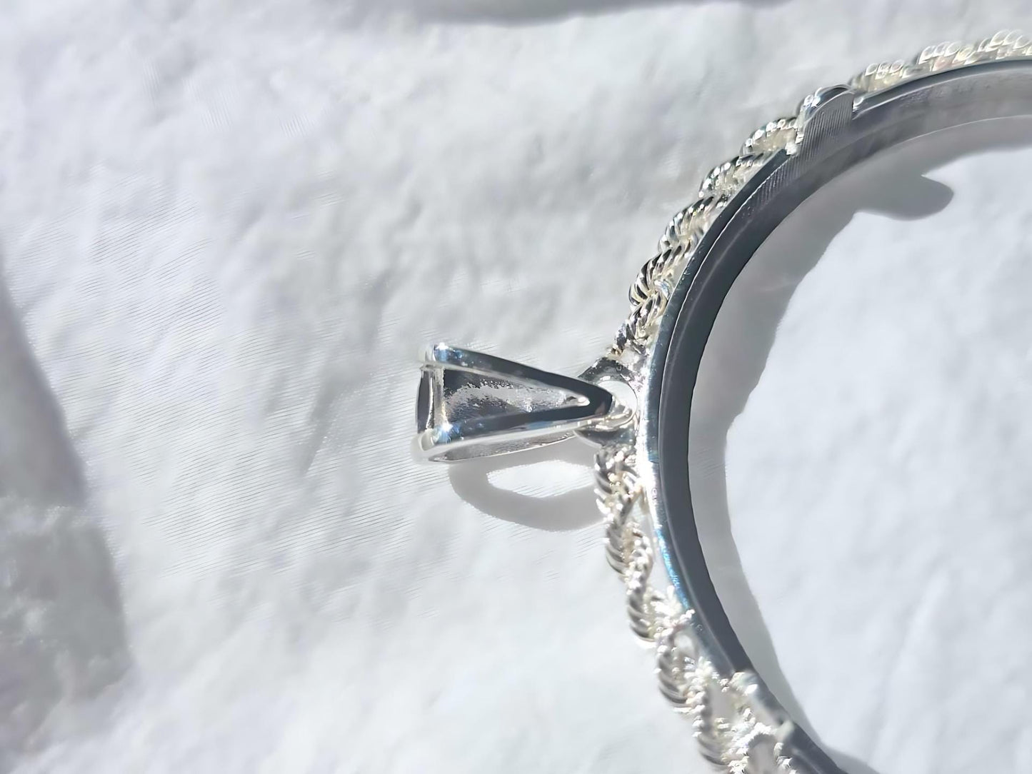 925 Sterling Silver Prong Back Illusion Rope Bezel for 41mm 1 oz Coins