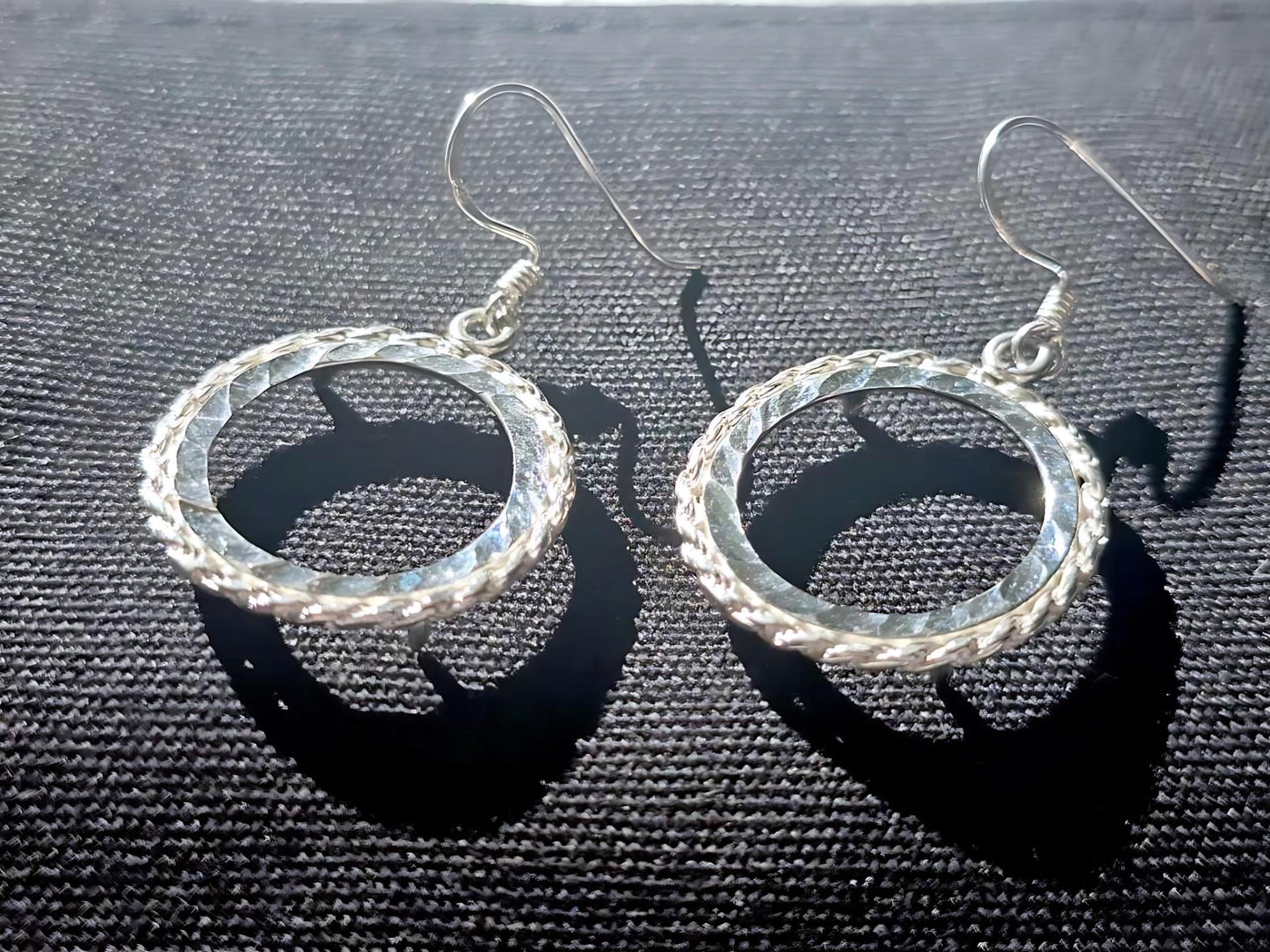 925 Sterling Silver Prong Back Rope Edge DC Bezel Earring for 18mm Dime 10 Cent Coins