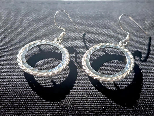 925 Sterling Silver Prong Back Rope Edge DC Bezel Earring for 18mm Dime 10 Cent Coins