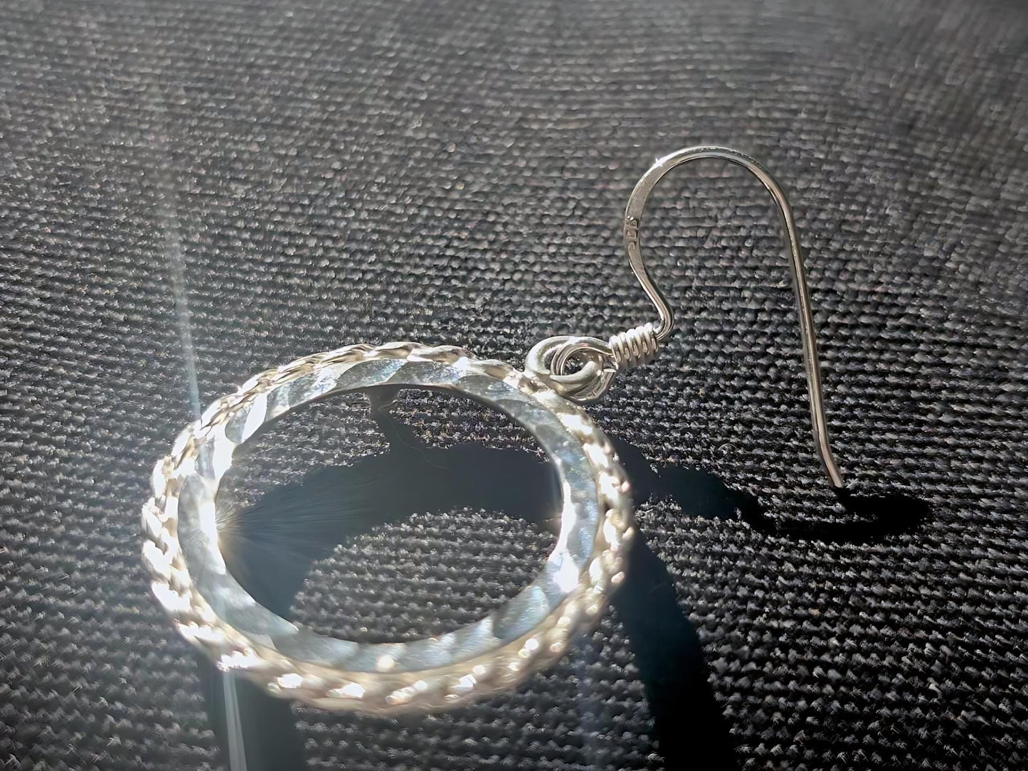 925 Sterling Silver Prong Back Rope Edge DC Bezel Earring for 18mm Dime 10 Cent Coins