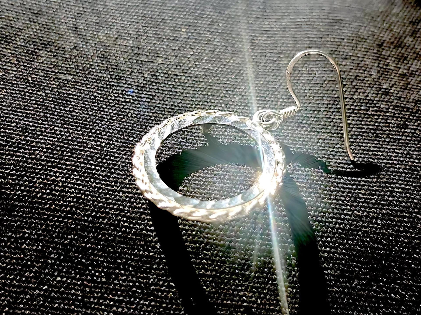 925 Sterling Silver Prong Back Rope Edge DC Bezel Earring for 18mm Dime 10 Cent Coins