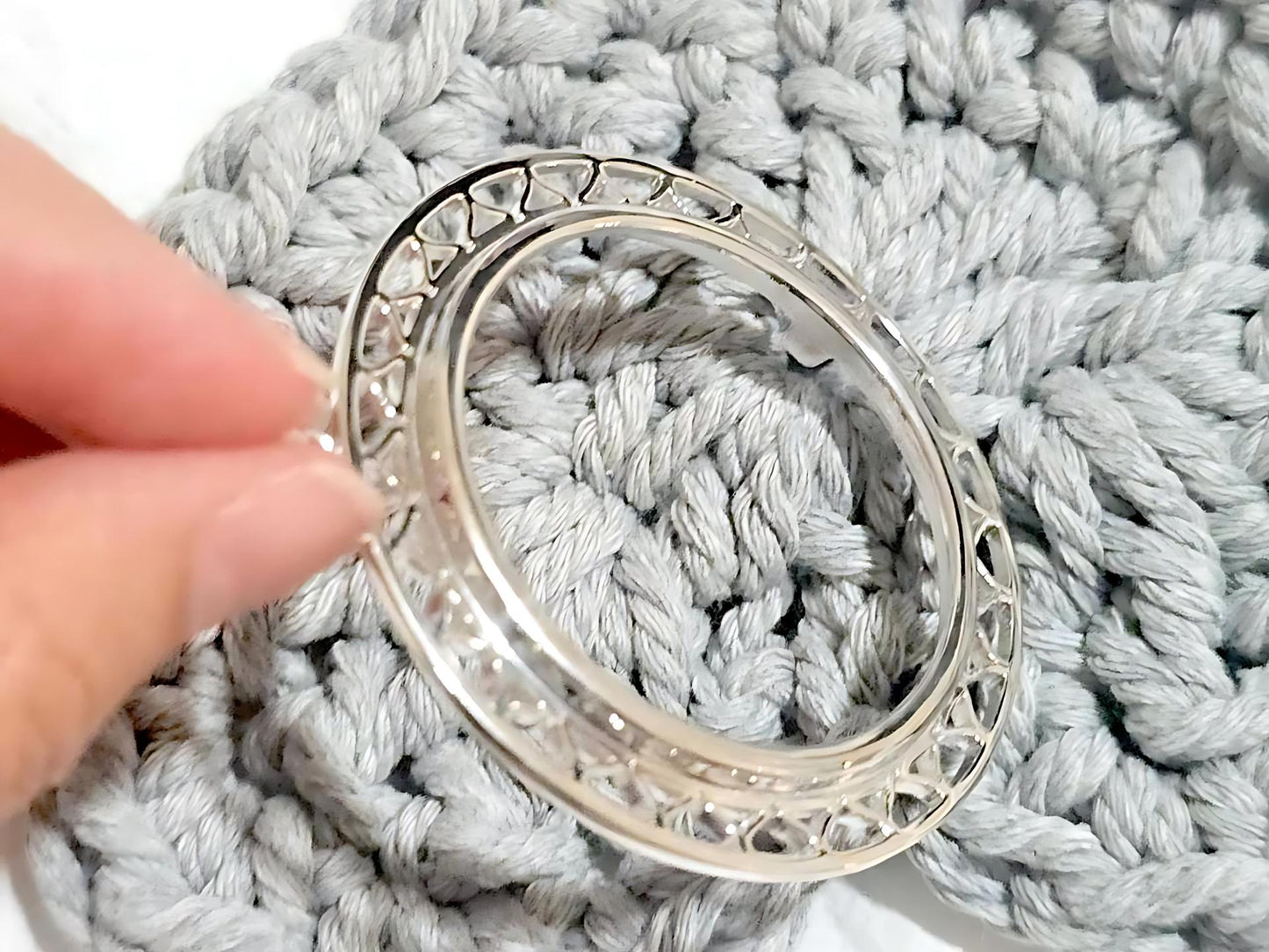 925 Sterling Silver Prong Back Filigree Edge Bezel for 39mm 1oz Coins