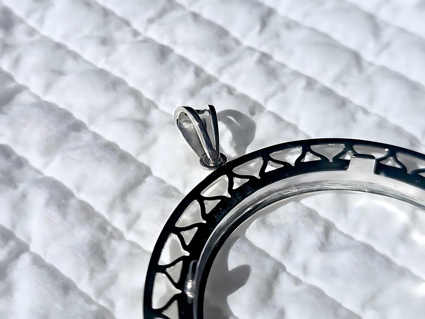 925 Sterling Silver Prong Back Filigree Edge Bezel for 41mm 1 oz Coins