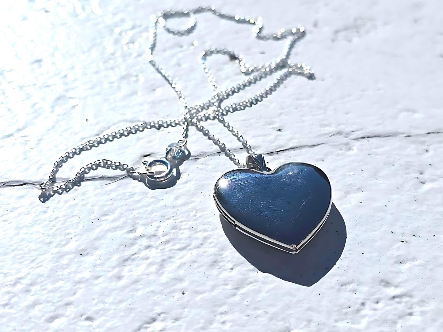 925 Sterling Silver Plain Heart 4 Pictures Locket Pendant
