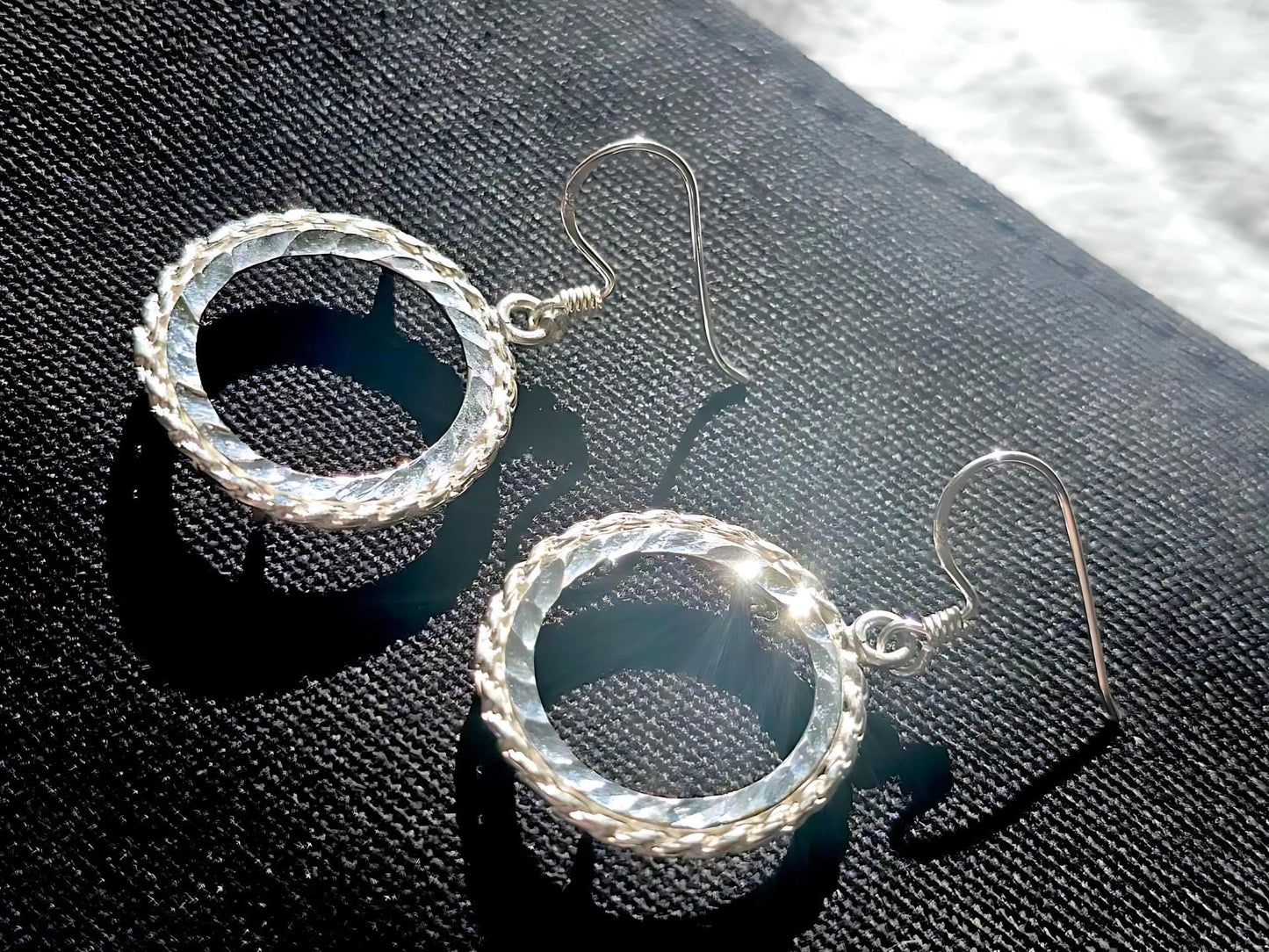 925 Sterling Silver Prong Back Rope Edge DC Bezel Earring for 18mm Dime 10 Cent Coins