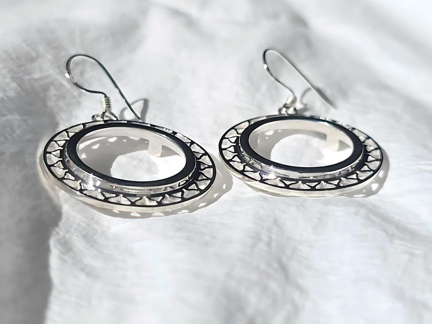 925 Sterling Silver Prong Back Filigree Edge Bezel Earring for 18mm 10 Cent Coins