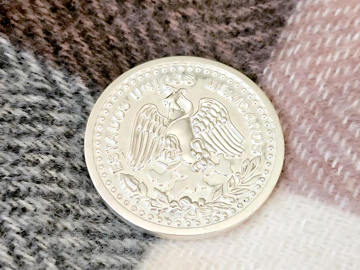 925 Sterling Silver Prong Back Rope Edge Bezel for 37mm Replica 50 Peso Centenario Coin
