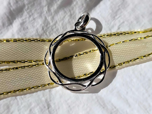 925 Sterling Silver Prong Back Braided Edge Bezel for 18mm 10 Cent Coins