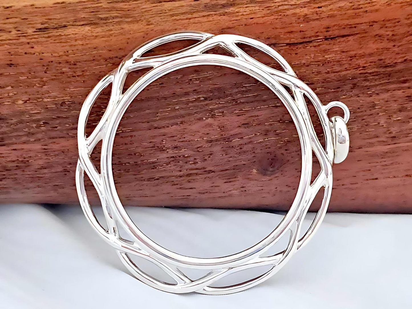 925 Sterling Silver Prong Back Braided Edge Bezel for 34mm Mexican 1 Peso Coins