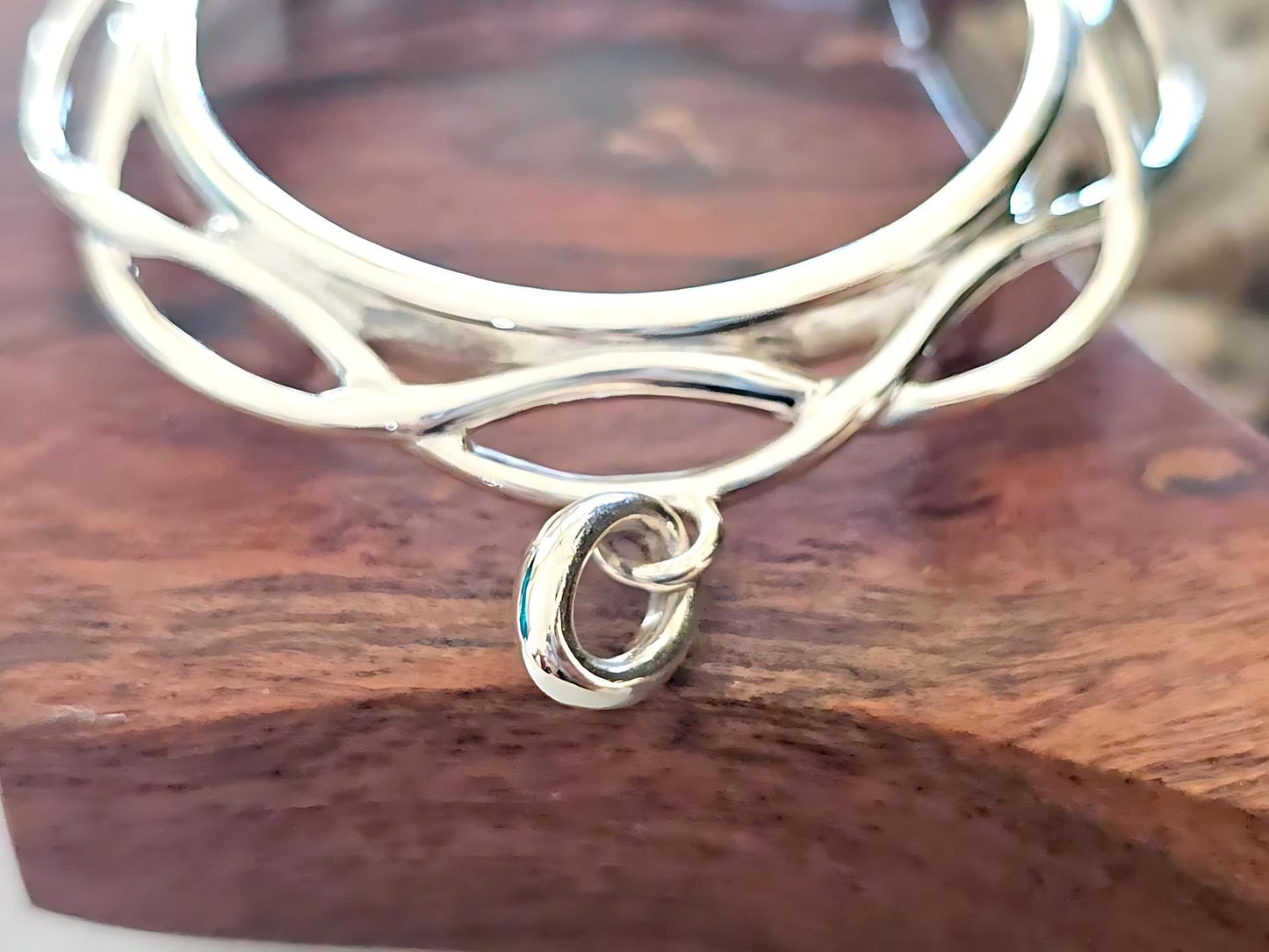 925 Sterling Silver Prong Back Braided Edge Bezel for 34mm Mexican 1 Peso Coins