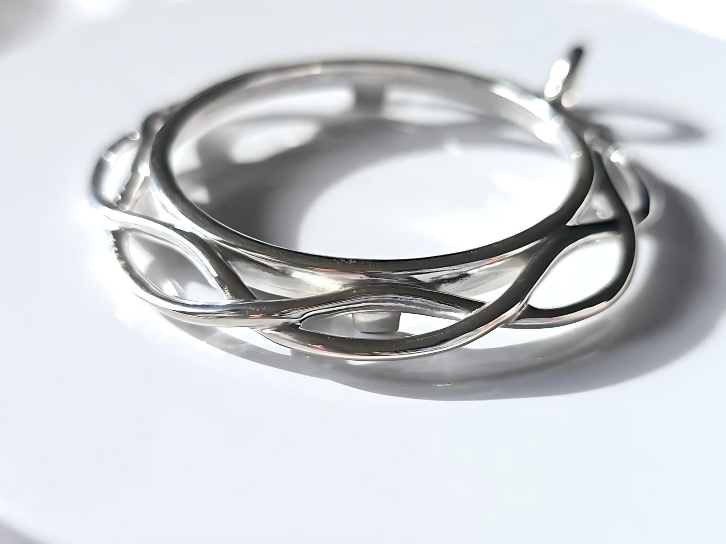 925 Sterling Silver Prong Back Braided Edge Bezel for 36mm Coins