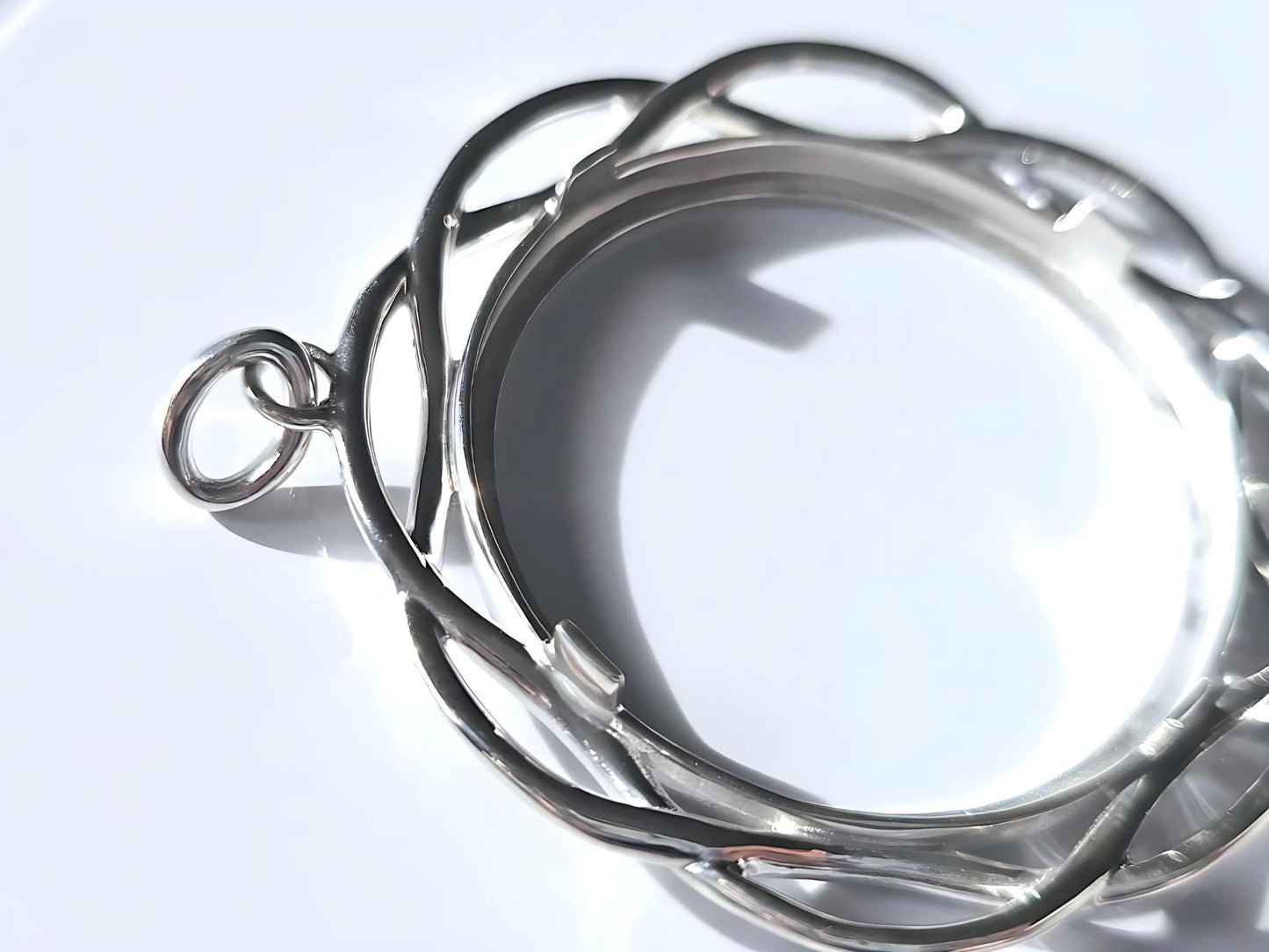 925 Sterling Silver Prong Back Braided Edge Bezel for 36mm Coins
