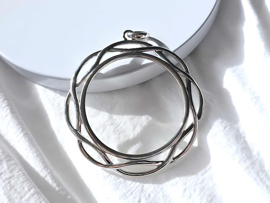 925 Sterling Silver Prong Back Braided Edge Bezel for 36mm Coins