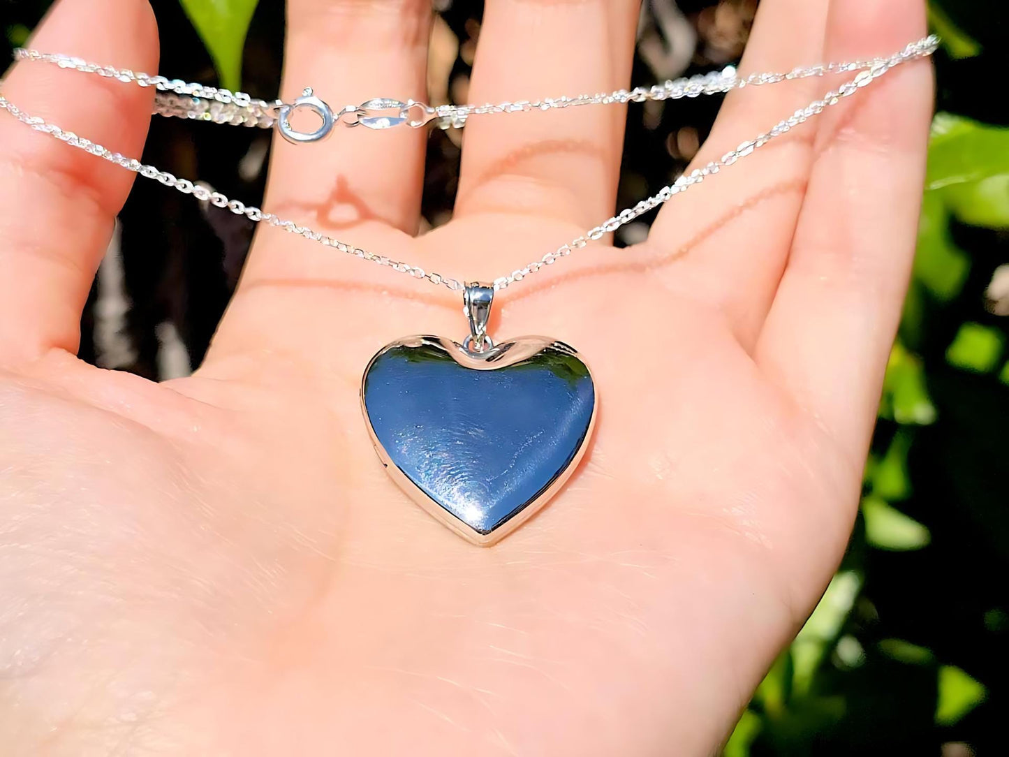 925 Sterling Silver Plain Heart 4 Pictures Locket Pendant