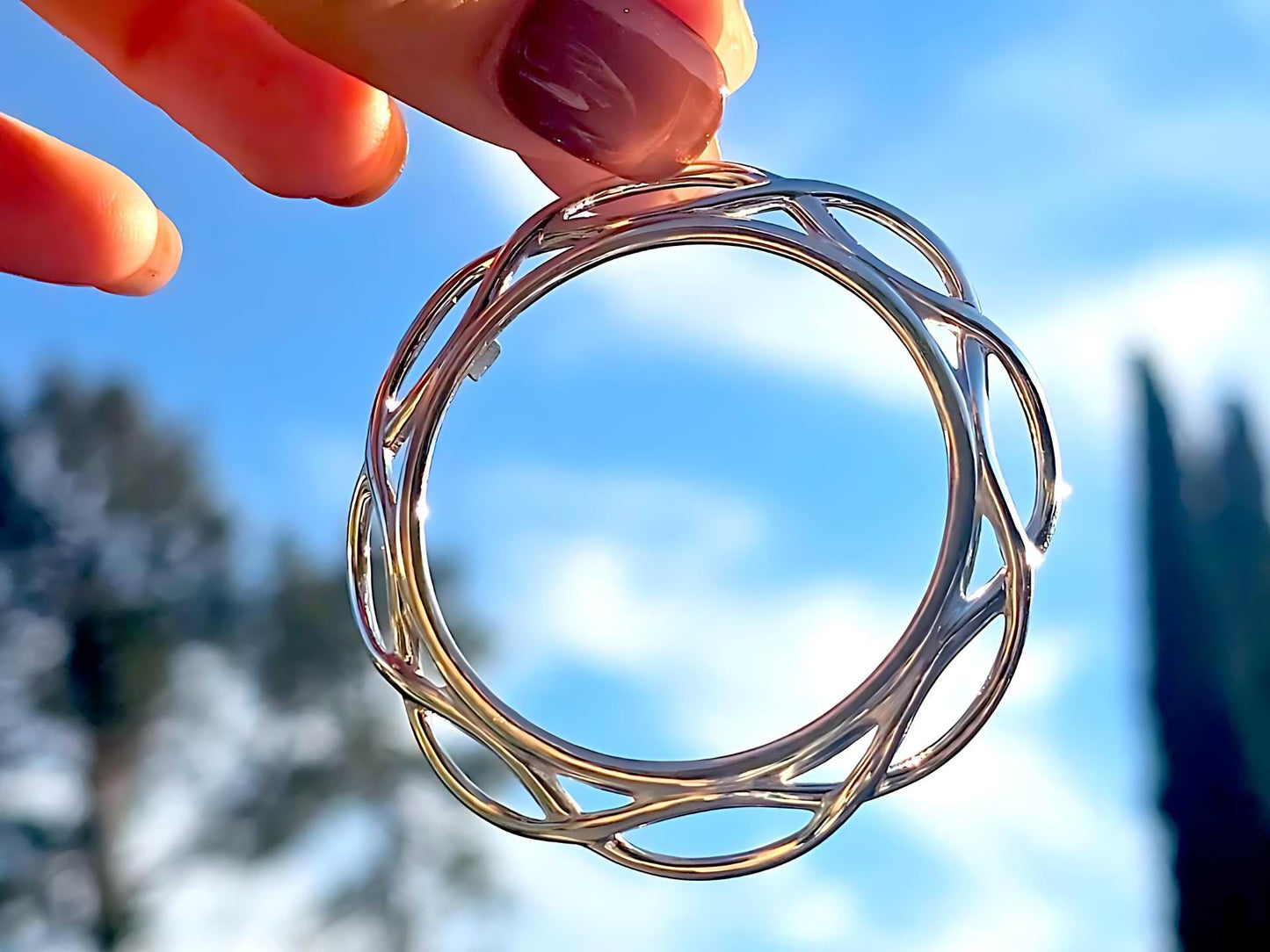 925 Sterling Silver Prong Back Braided Edge Bezel for 37mm Coins