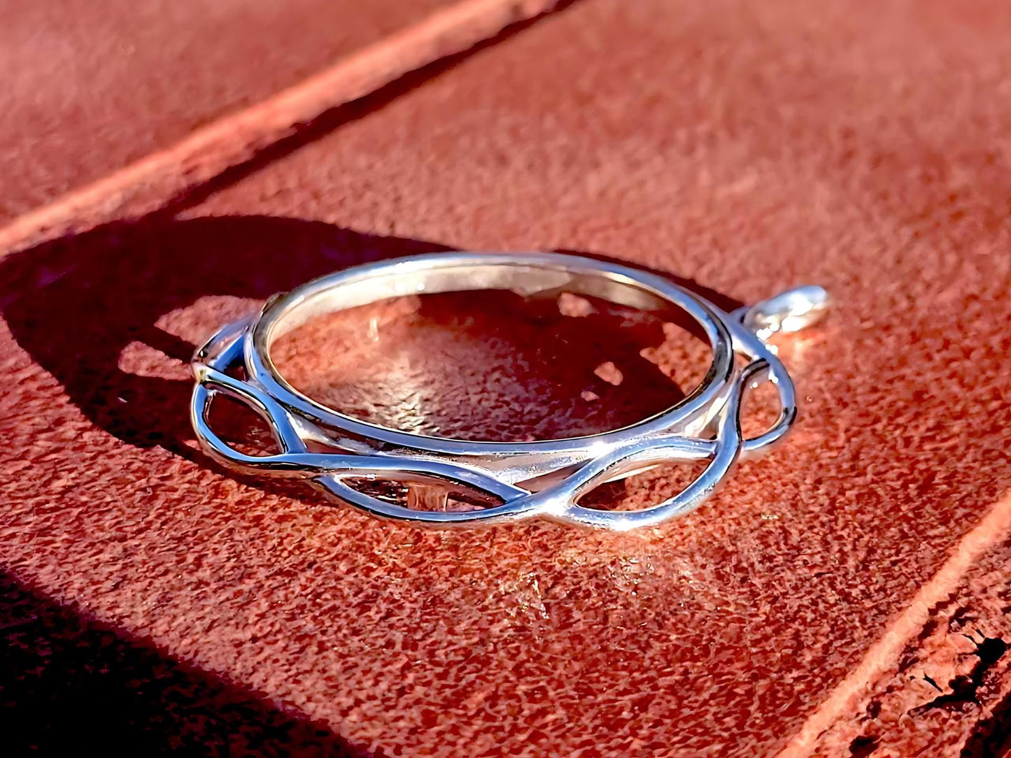 925 Sterling Silver Prong Back Braided Edge Bezel for 37mm Coins