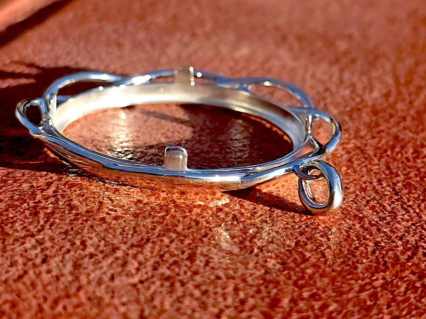 925 Sterling Silver Prong Back Braided Edge Bezel for 37mm Coins