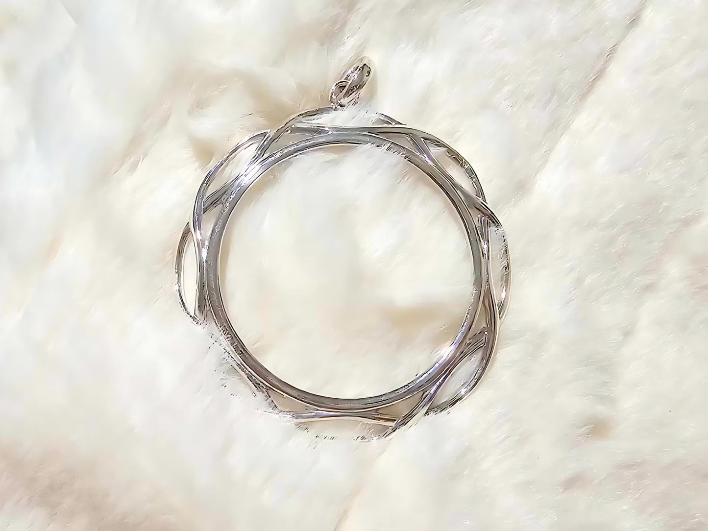 925 Sterling Silver Prong Back Braided Edge Bezel for 38mm 1 Dollar Coins
