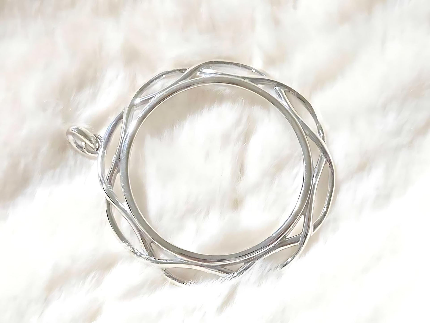 925 Sterling Silver Prong Back Braided Edge Bezel for 38mm 1 Dollar Coins