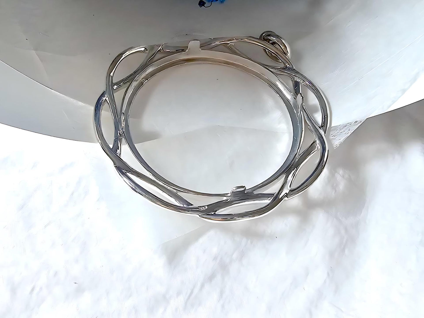 925 Sterling Silver Prong Back Braided Edge Bezel for 41mm 1 oz Coins