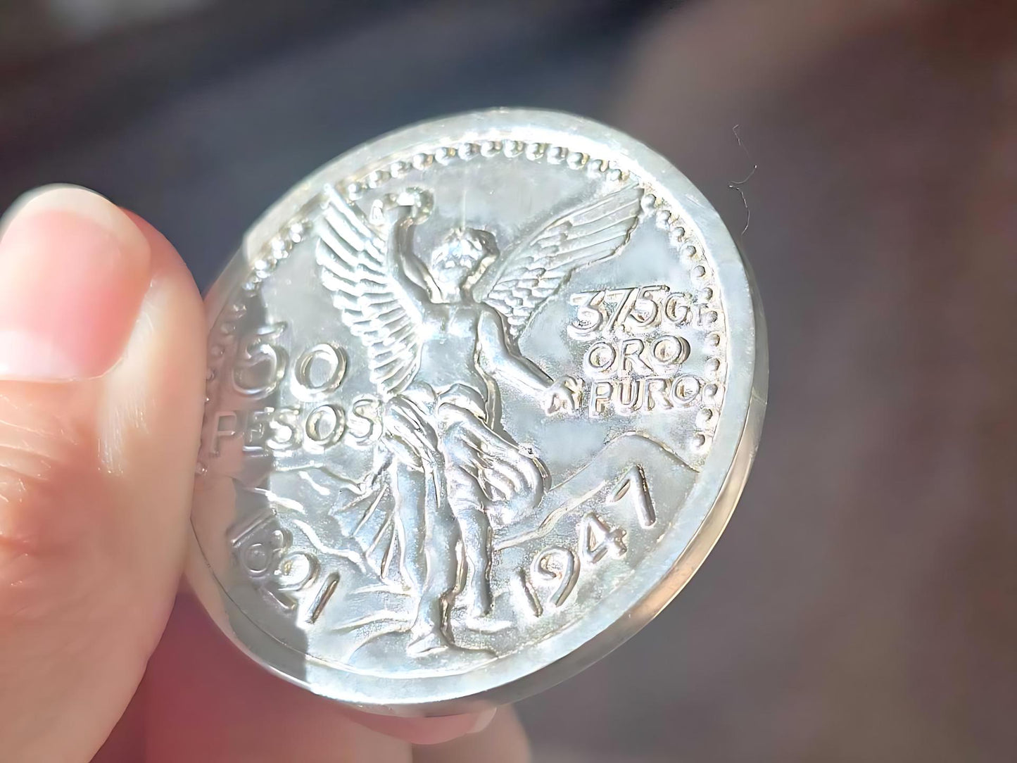 925 Sterling Silver Prong Back Rope Edge Bezel for 37mm Replica 50 Peso Centenario Coin