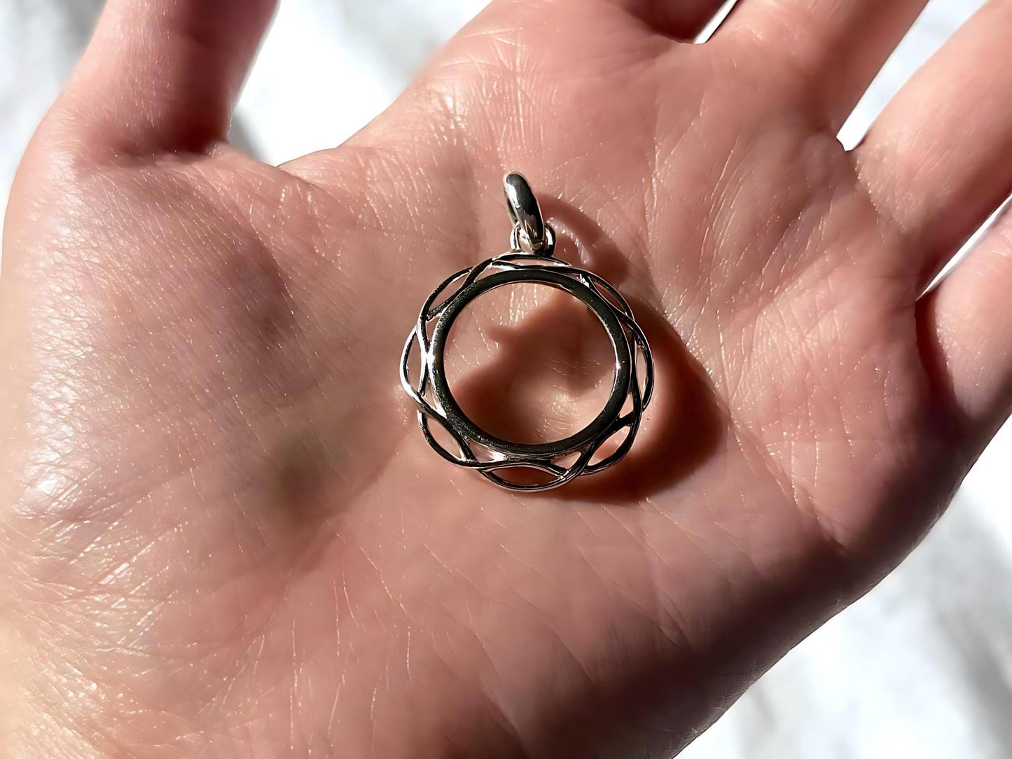 925 Sterling Silver Prong Back Braided Edge Bezel for 18mm 10 Cent Coins