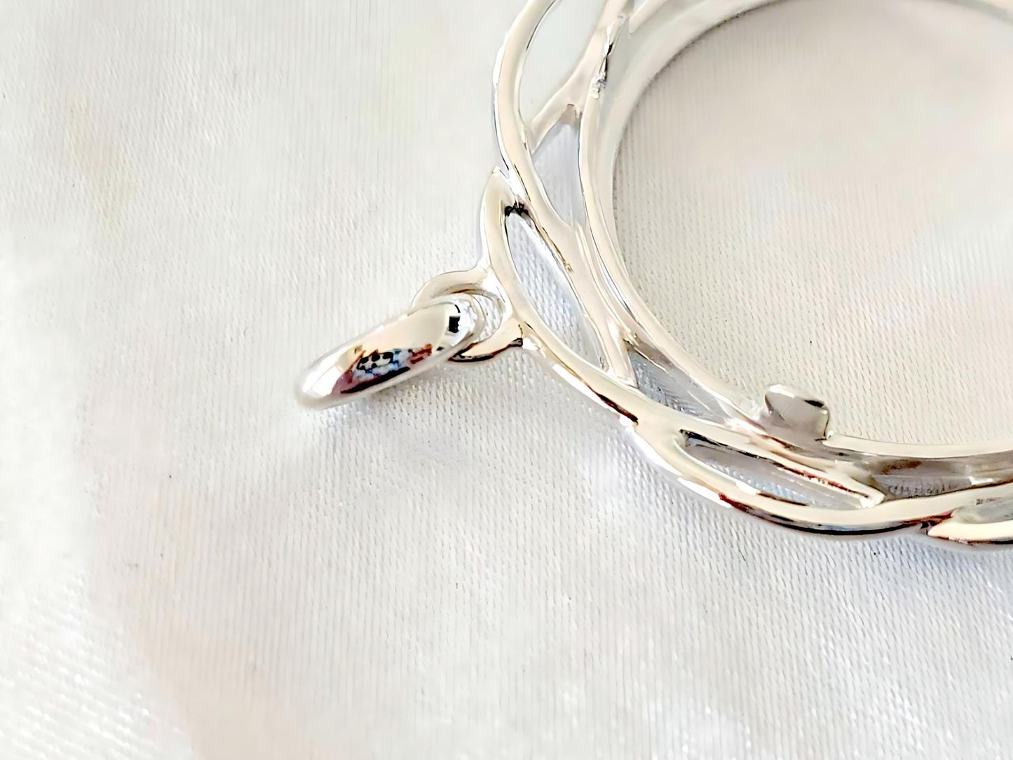 925 Sterling Silver Prong Back Braided Edge Bezel for 26mm Coins
