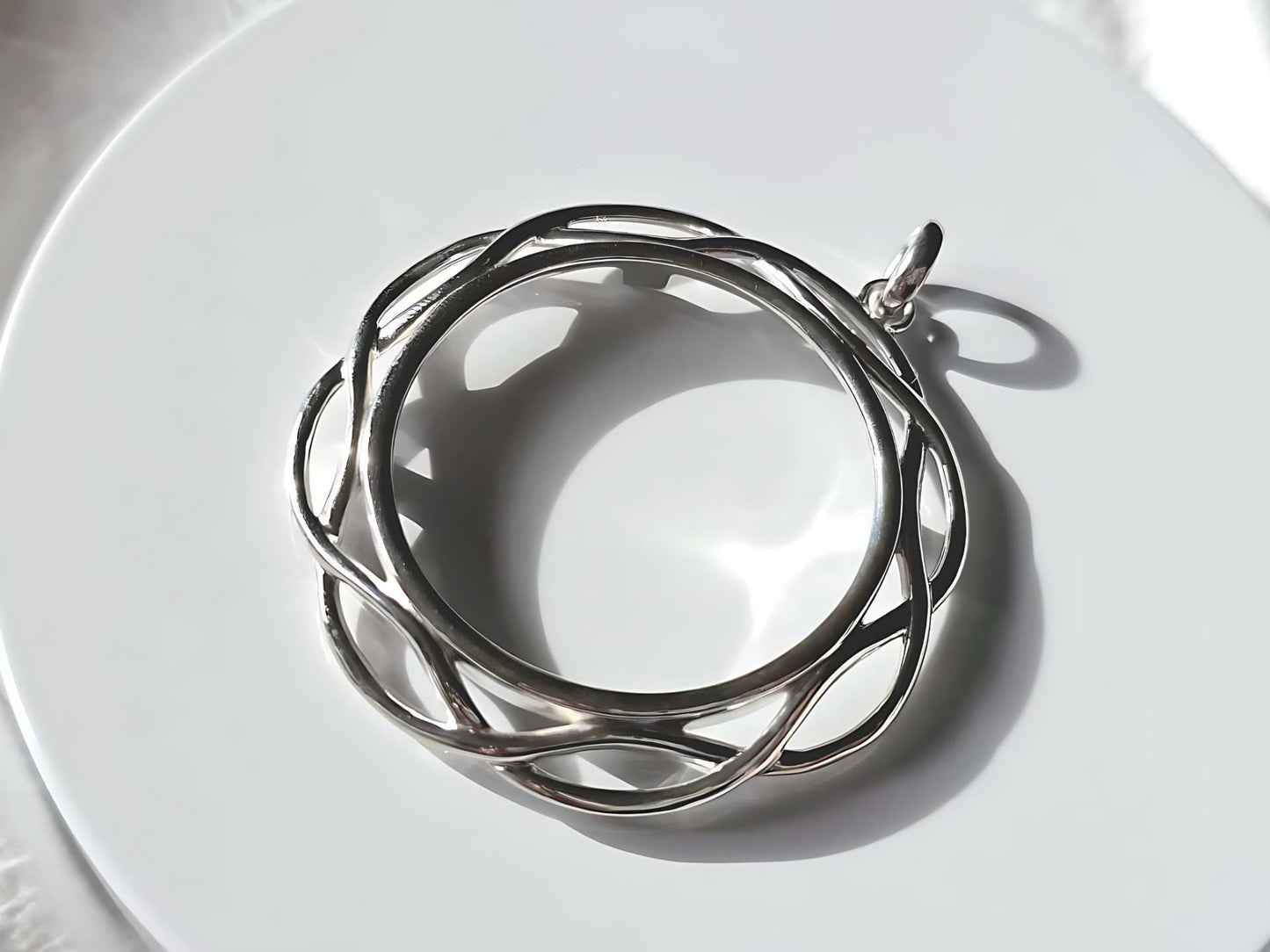 925 Sterling Silver Prong Back Braided Edge Bezel for 36mm Coins