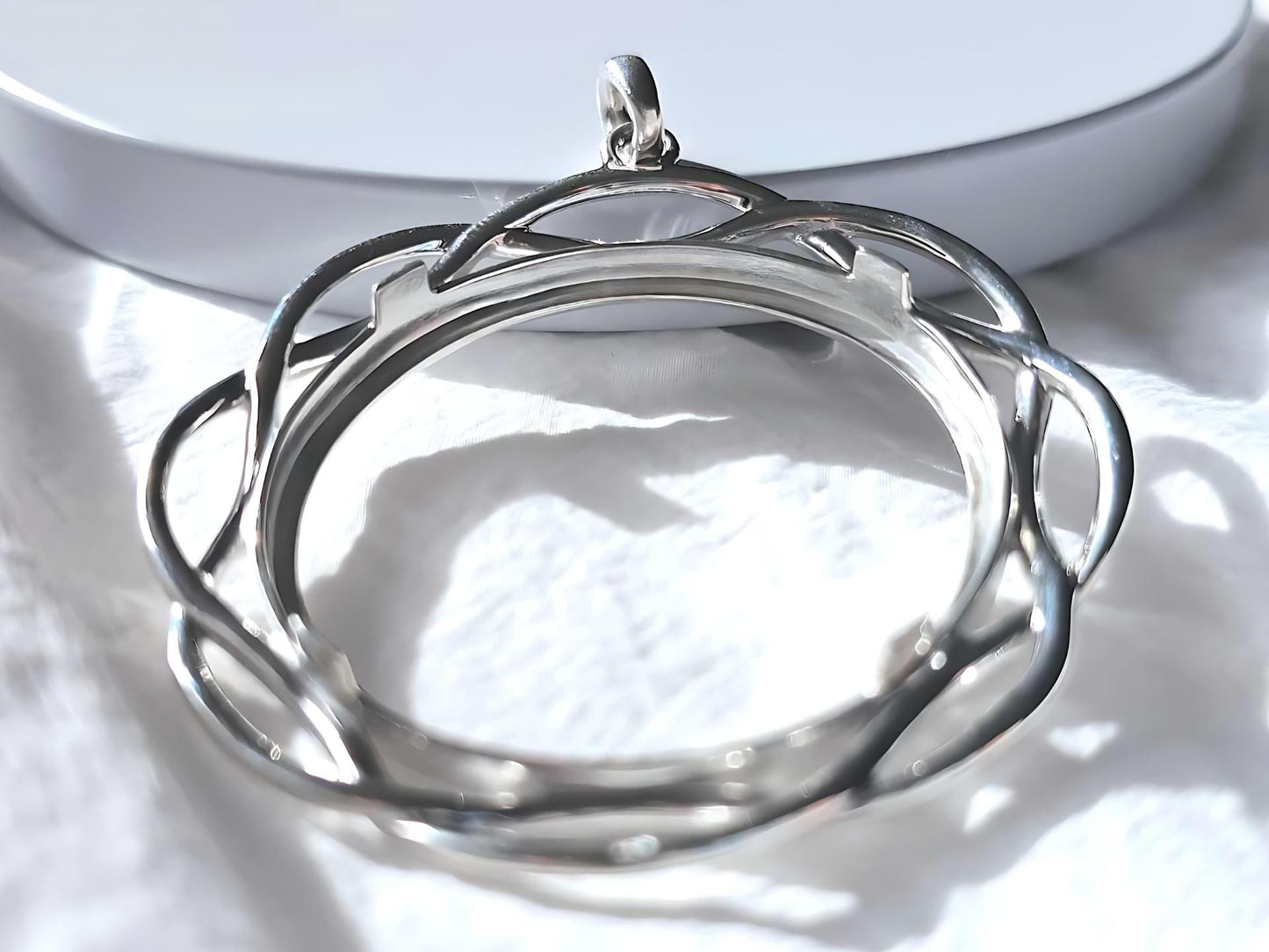 925 Sterling Silver Prong Back Braided Edge Bezel for 36mm Coins