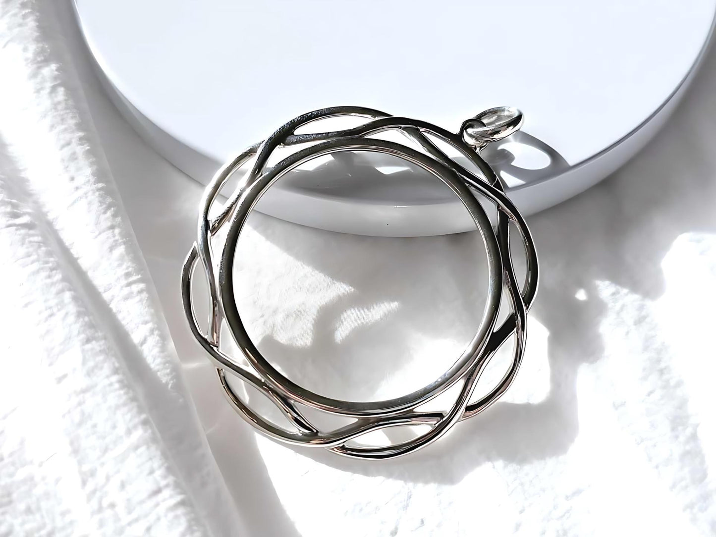 925 Sterling Silver Prong Back Braided Edge Bezel for 36mm Coins