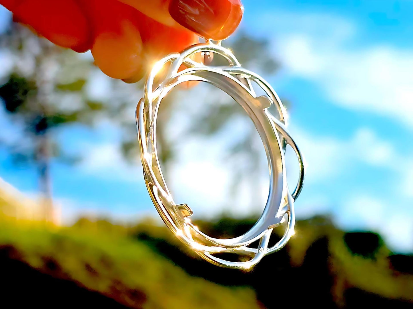 925 Sterling Silver Prong Back Braided Edge Bezel for 37mm Coins