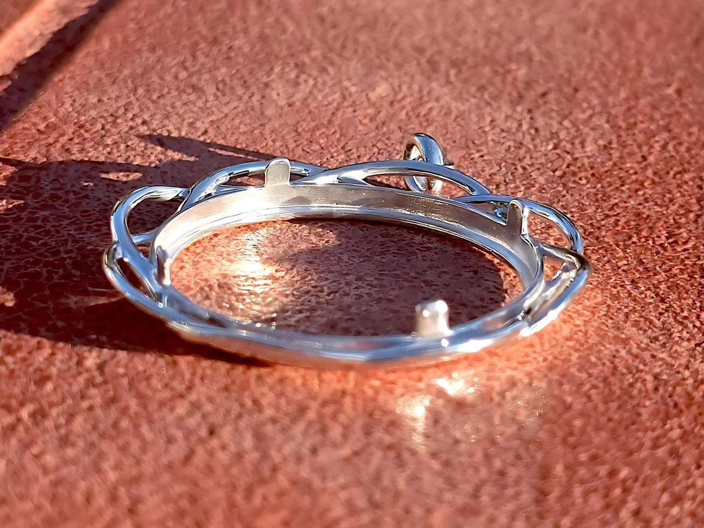 925 Sterling Silver Prong Back Braided Edge Bezel for 37mm Coins