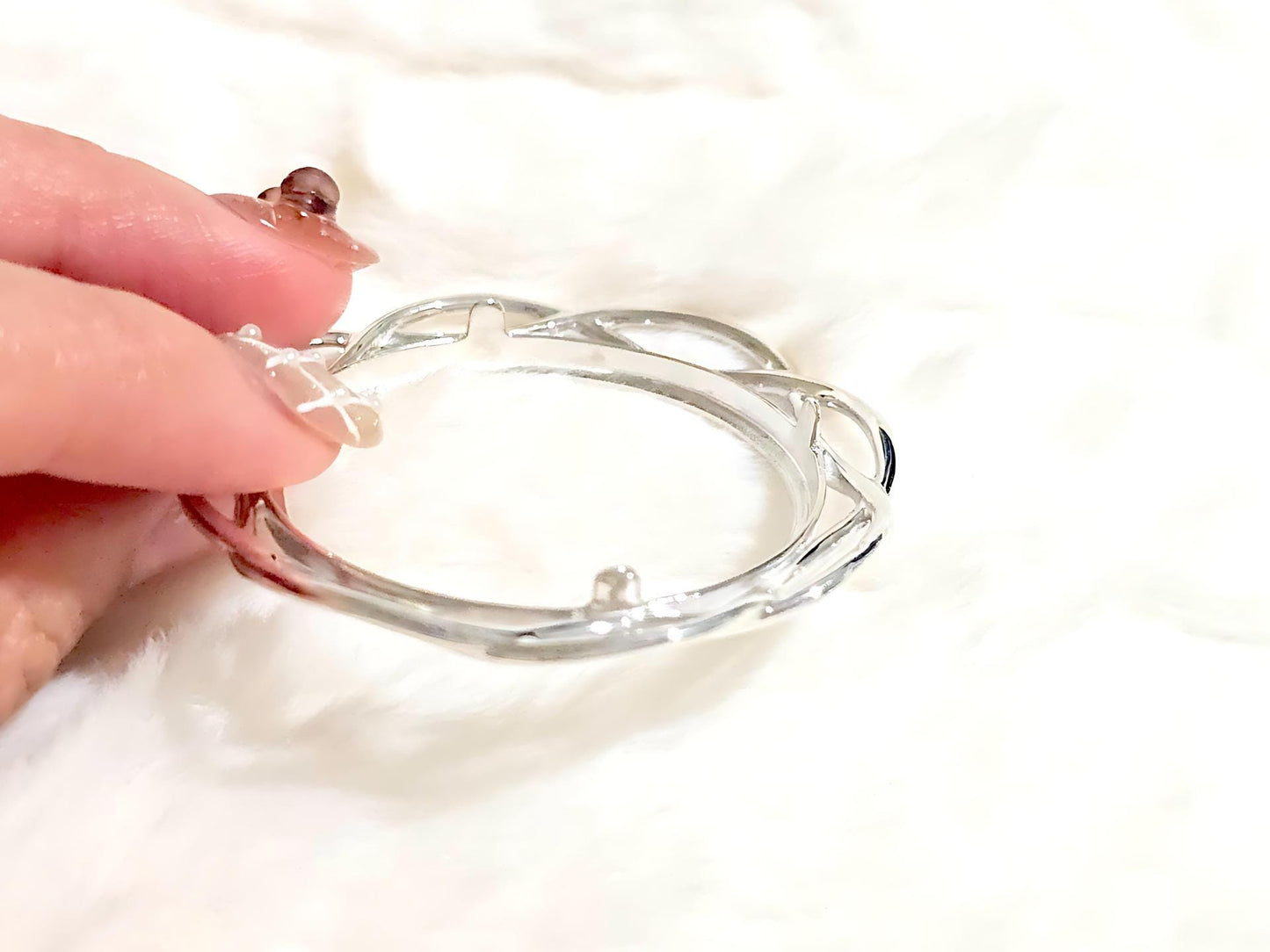 925 Sterling Silver Prong Back Braided Edge Bezel for 39mm Coins Mexican Cien Pesos
