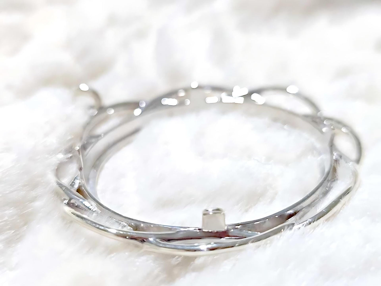 925 Sterling Silver Prong Back Braided Edge Bezel for 38mm 1 Dollar Coins