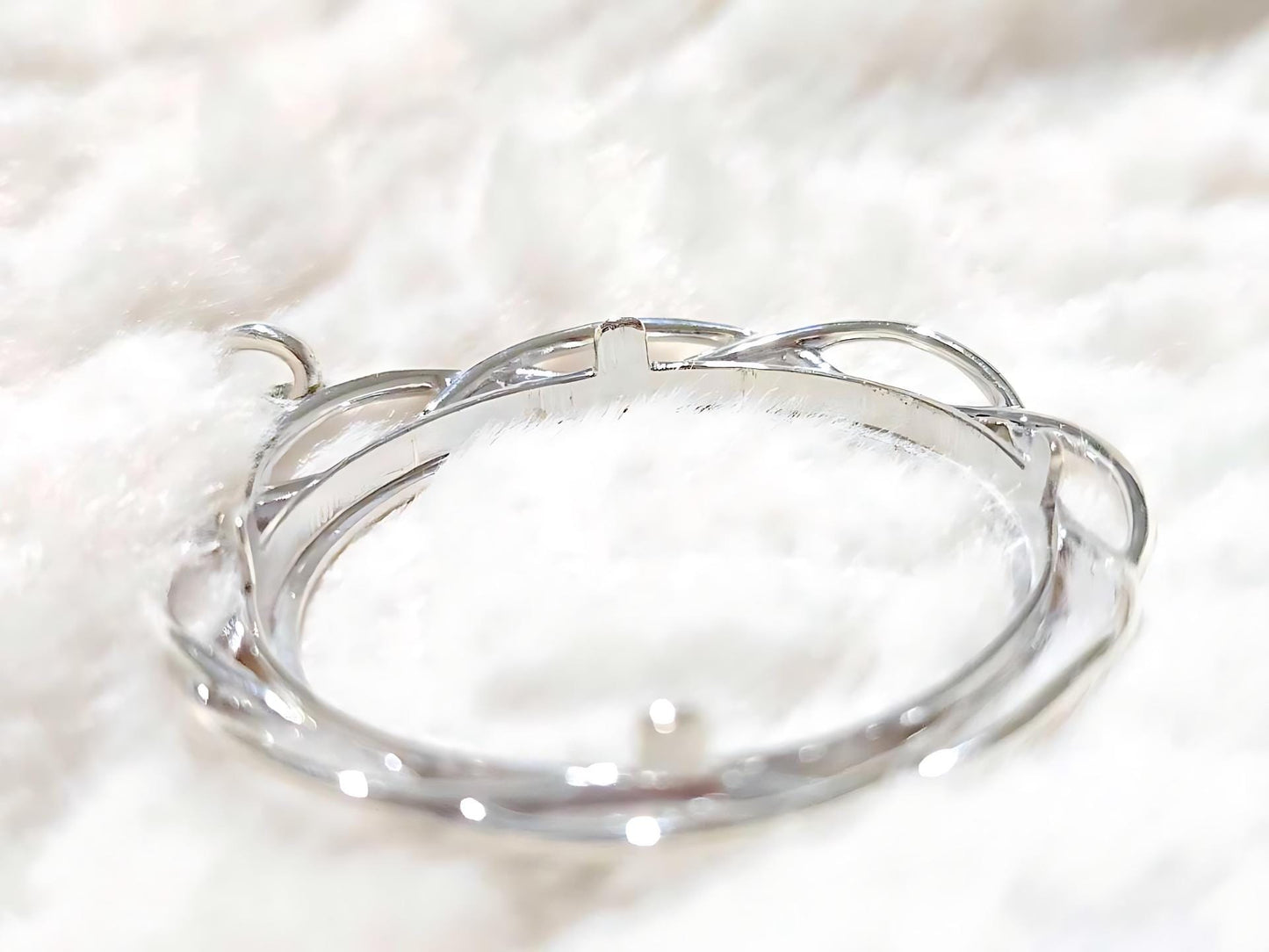 925 Sterling Silver Prong Back Braided Edge Bezel for 38mm 1 Dollar Coins