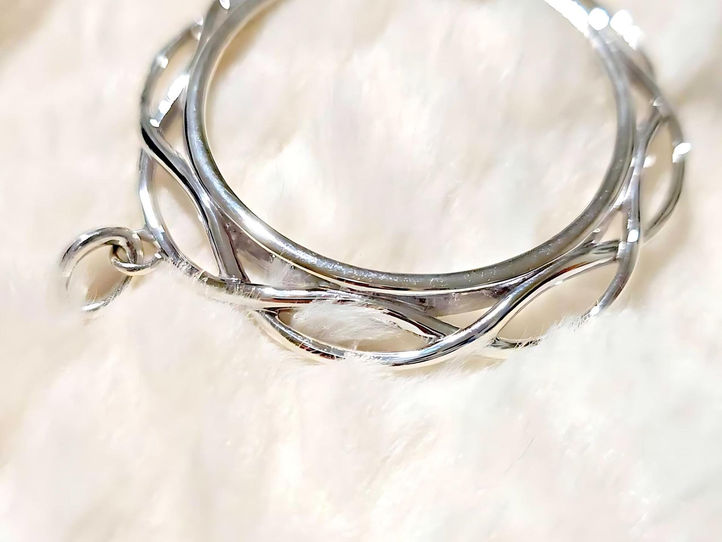925 Sterling Silver Prong Back Braided Edge Bezel for 38mm 1 Dollar Coins