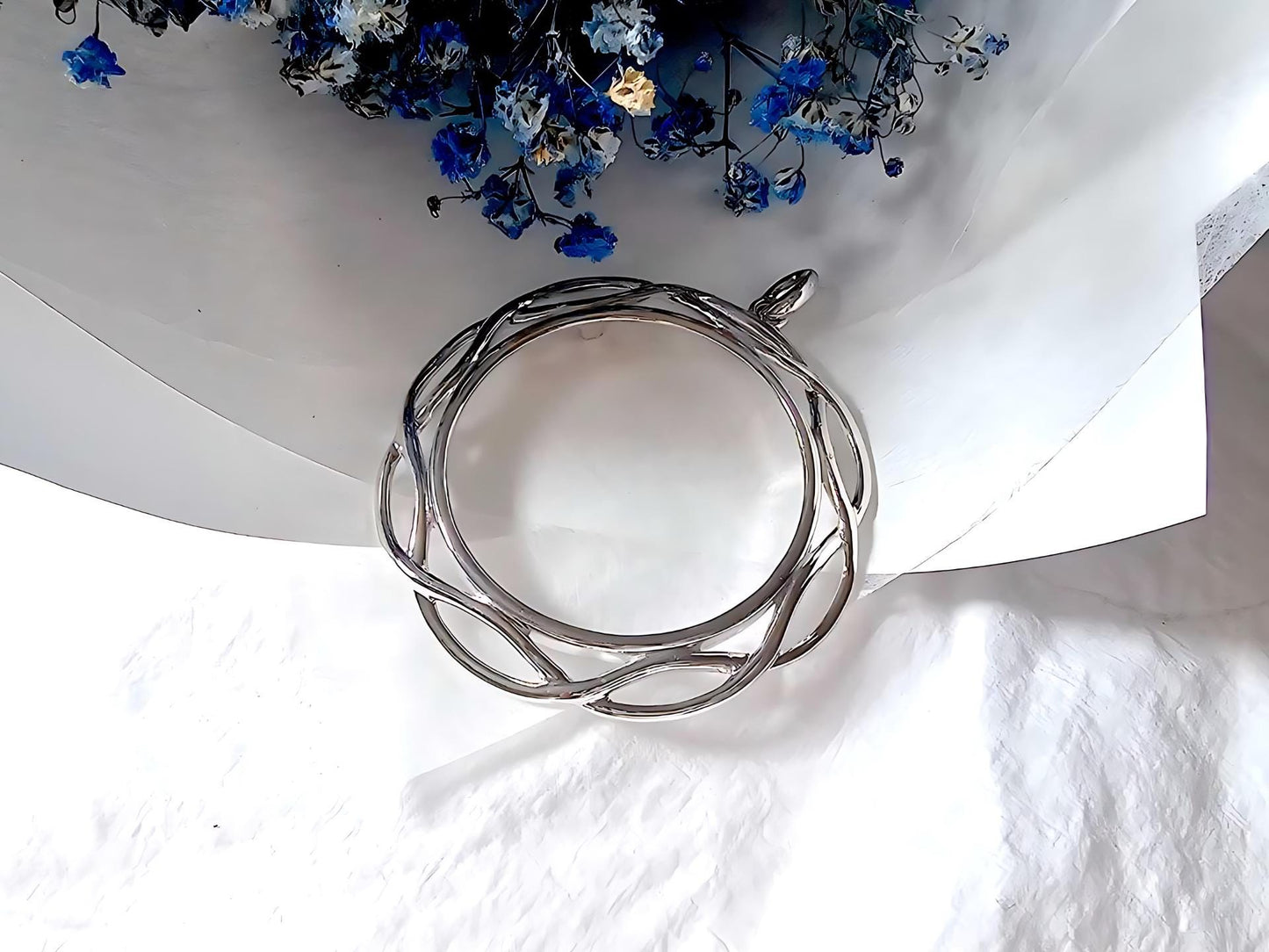925 Sterling Silver Prong Back Braided Edge Bezel for 41mm 1 oz Coins
