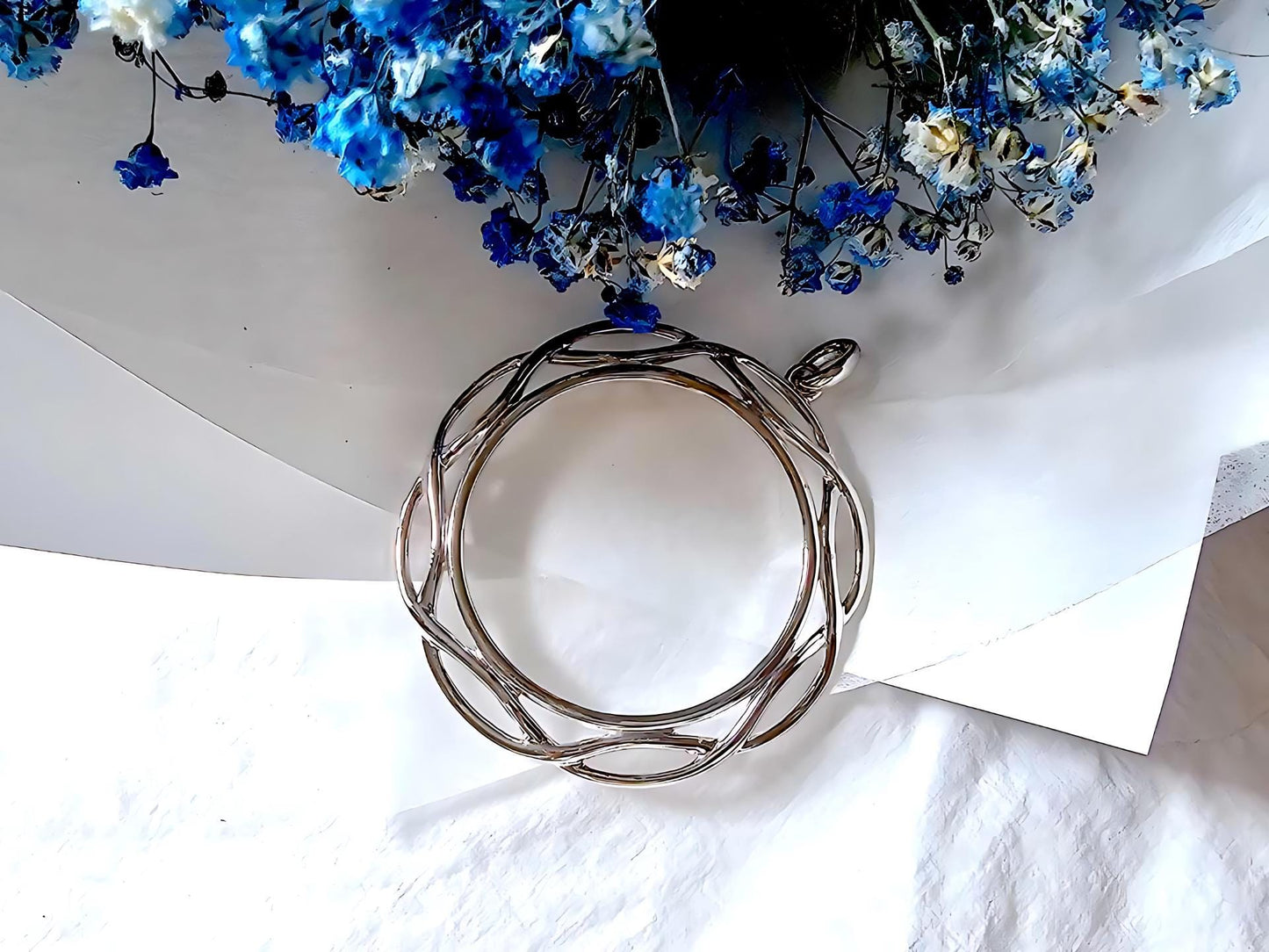 925 Sterling Silver Prong Back Braided Edge Bezel for 41mm 1 oz Coins