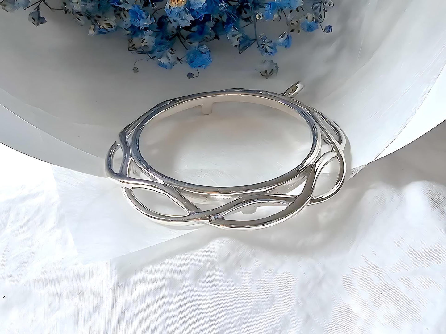 925 Sterling Silver Prong Back Braided Edge Bezel for 41mm 1 oz Coins